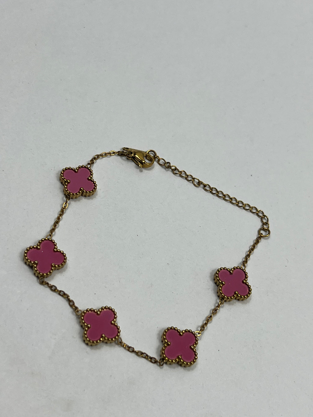 Rosa Diana Fyrklöver Armband
